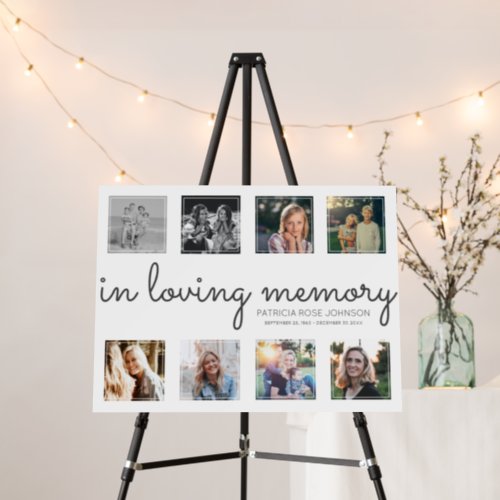 In Loving Memory Photo Collage Funeral Welcome Foam Board
