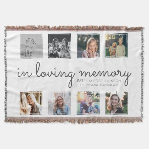 In Loving Memory Photo Collage Keepsake  Throw Blanket