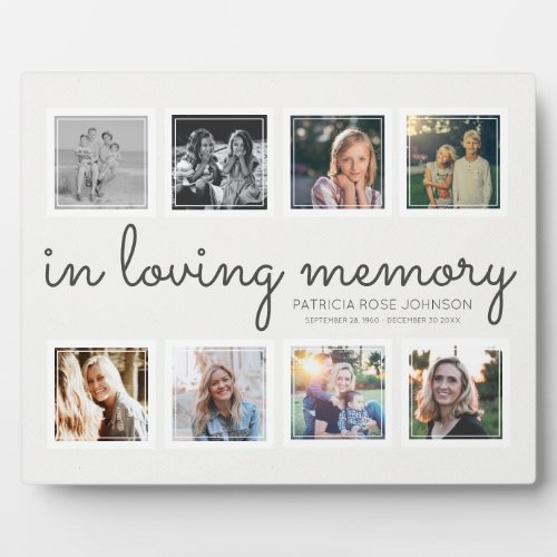 In Loving Memory Photo Collage Keepsake Tribute Plaque