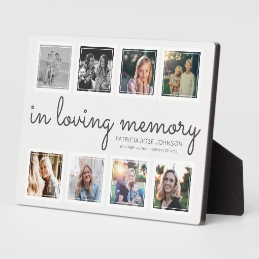 In Loving Memory Photo Collage Keepsake Tribute Plaque | Zazzle