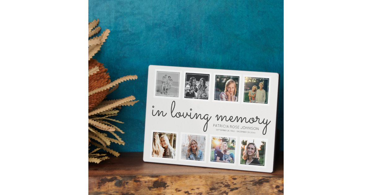 In Loving Memory Photo Collage Keepsake Tribute Plaque | Zazzle