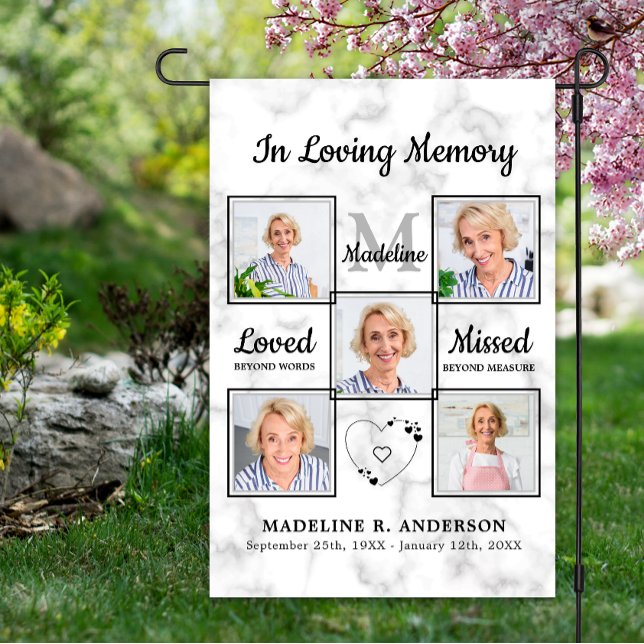 In Loving Memory Photo Collage Memorial Cemetery Garden Flag (Creator Uploaded)