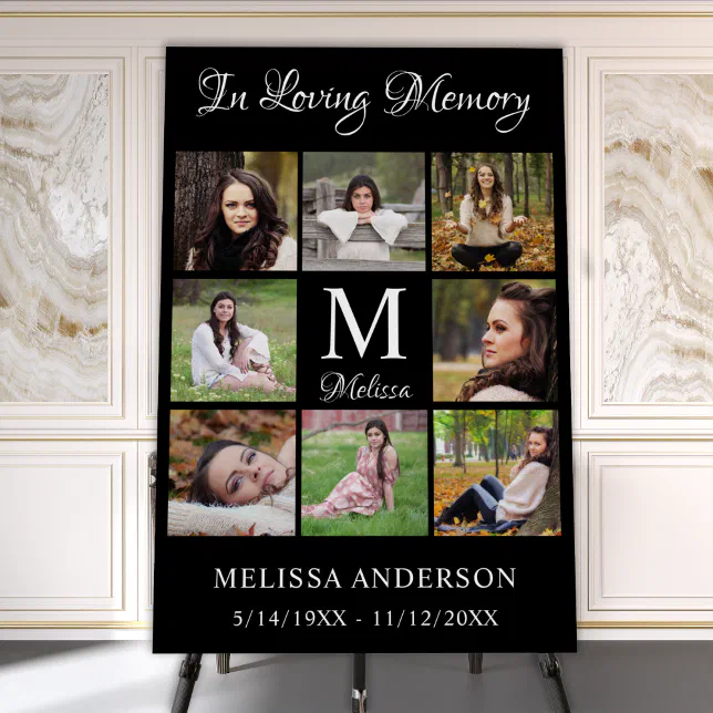 In Loving Memory Photo Collage Memorial Funeral F Foam Board | Zazzle