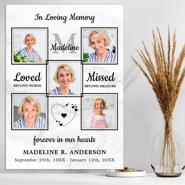 In Loving Memory Photo Collage Memorial Funeral Poster (Creator Uploaded)
