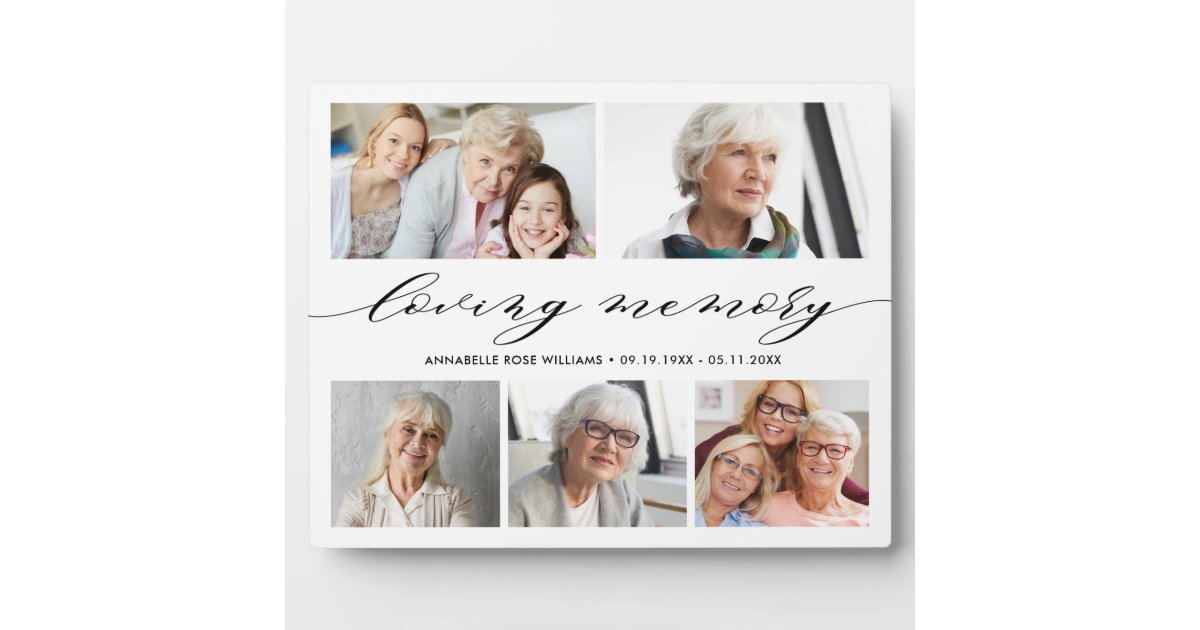 In Loving Memory Photo Collage Memorial Keepsake P Plaque | Zazzle
