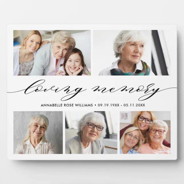 In Loving Memory Photo Collage Memorial Keepsake P Plaque | Zazzle