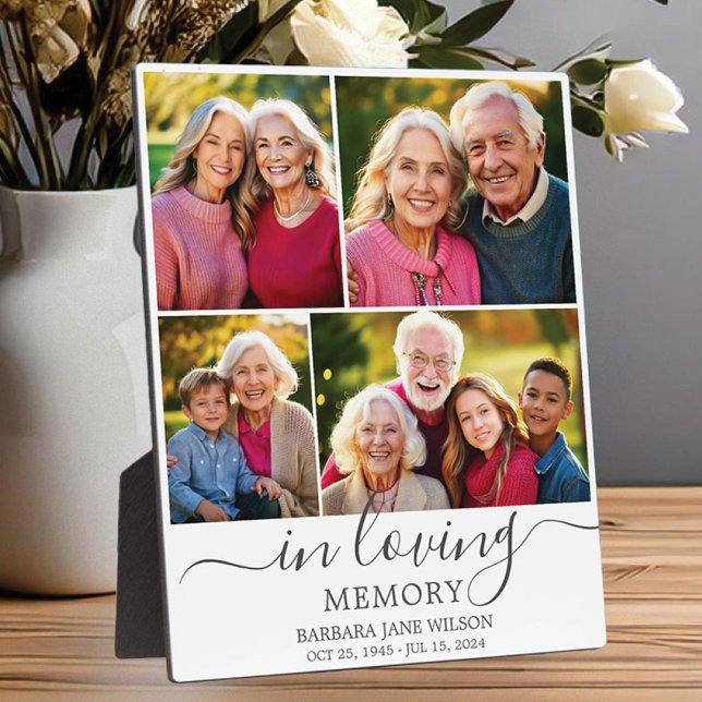 In Loving Memory Photo Collage Memorial Keepsake Plaque (Creator Uploaded)