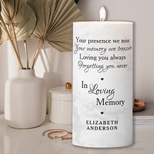 In Loving Memory Photo Collage Memorial Pillar Candle