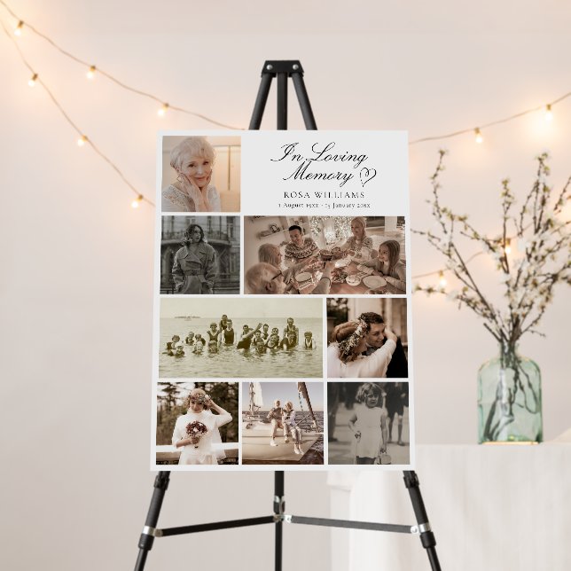 In Loving Memory Photo Collage Memorial Sign (In Situ (Stand))