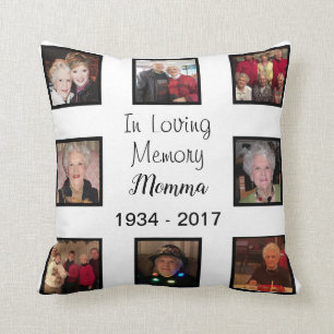 In Loving Memory Photo Collage Memorial Throw Pillow