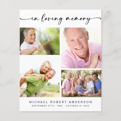 In Loving Memory Photo Collage Obituary Memorial Flyer