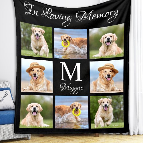 In Loving Memory Photo Collage Pet Memorial Fleece Blanket