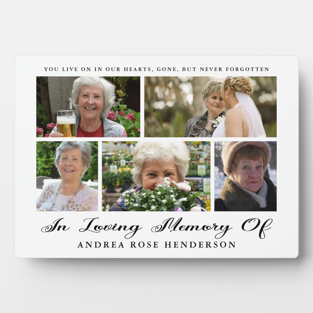 In Loving Memory Photo Collage Plaque | Zazzle