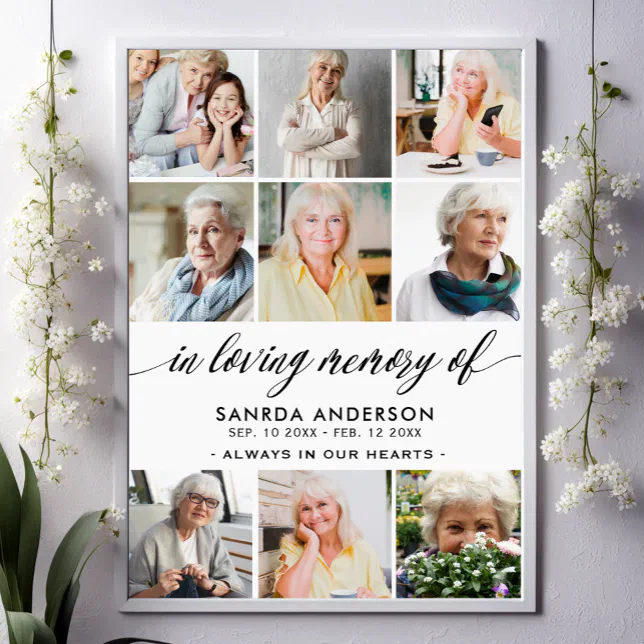 In Loving Memory Photo Collage Poster | Zazzle