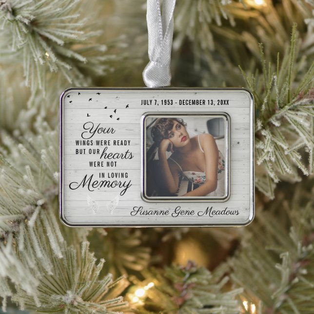In Loving Memory | Photo Collage Quote Keepsake  Christmas Ornament (Tree)