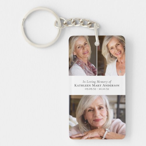 In Loving Memory Photo Collage Remembrance Keychain