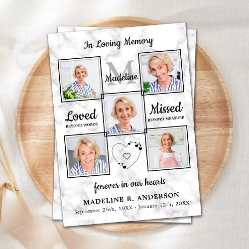 In Loving Memory Photo Collage Sympathy Funeral Thank You Card