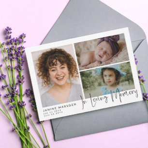 In Loving Memory Photo Collage Sympathy Thank You Card