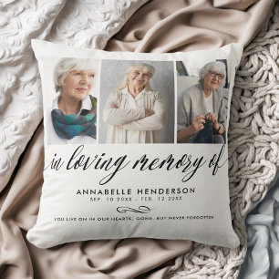 In Loving Memory Photo Collage Throw Pillow