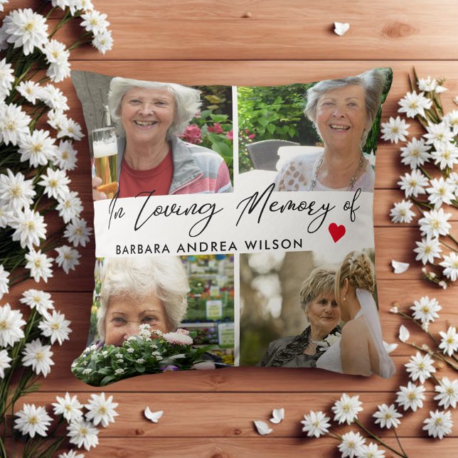 In Loving Memory Photo Collage Throw Pillow (Creator Uploaded)