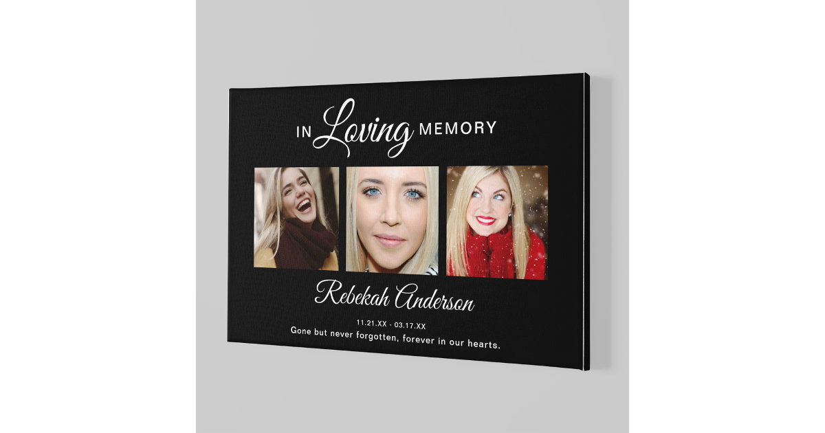 In Loving Memory Photo Collage Tribute Canvas Print | Zazzle