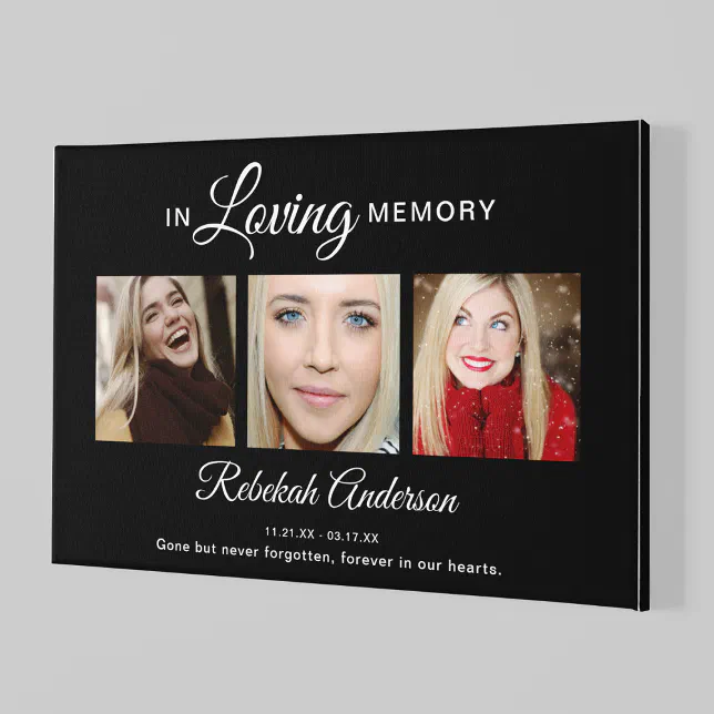 In Loving Memory Photo Collage Tribute Canvas Print | Zazzle