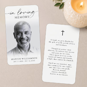 In Loving Memory Photo Cross Memorial Prayer Card