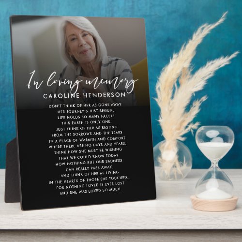 In Loving Memory Photo Custom QuotePoem Tabletop Plaque