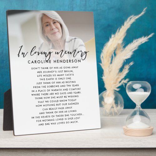 In Loving Memory Photo Custom QuotePoem Tabletop Plaque