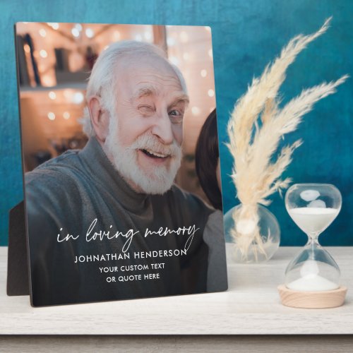 In Loving Memory Photo  Custom Text Tabletop Plaque