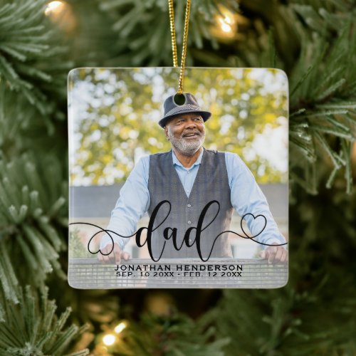 In Loving Memory Photo Dad Ceramic Ornament