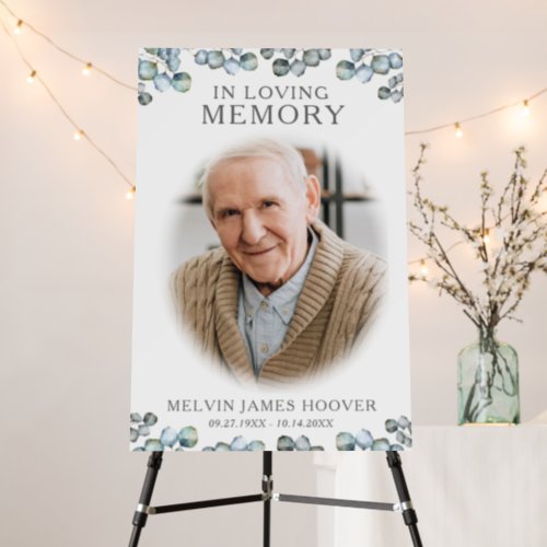 In Loving Memory Photo Eucalyptus Greenery Foam Board