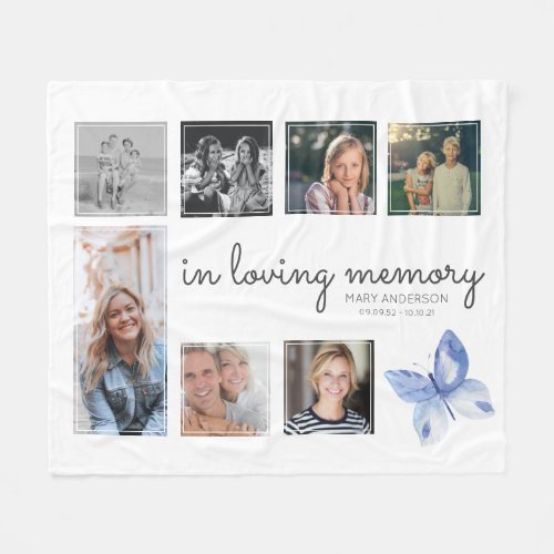 In Loving Memory Photo Family Memorial Fleece Blanket