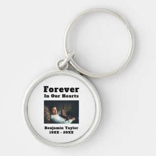 In Loving Memory Photo Forever In Our Hearts Text Keychain