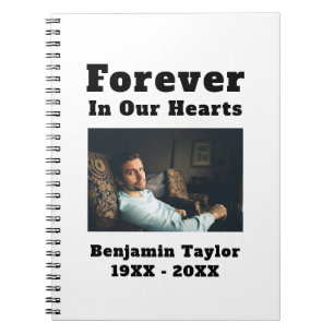 In Loving Memory Photo Forever In Our Hearts Text Notebook