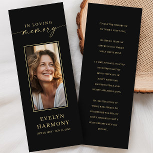 In Loving Memory Photo Funeral Bookmarks