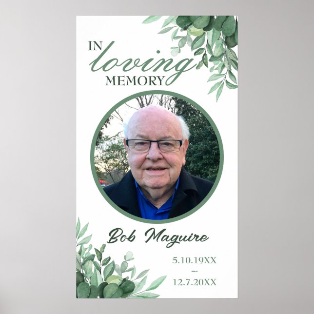 In Loving Memory Photo Funeral Card  Poster (Front)