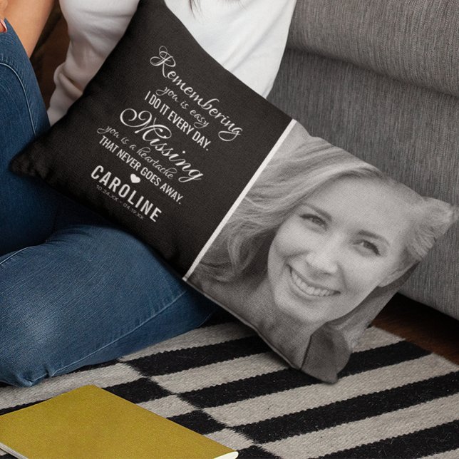 In Loving Memory Photo Funeral Lumbar Pillow (Creator Uploaded)