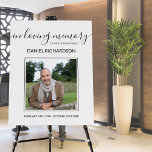 In Loving Memory Photo Funeral Memorial Board<br><div class="desc">Photo funeral board which you can personalize with a photo of your dear departed and customize the wording as you wish. The design features elegant script and modern typography in black and white. Your picture will be displayed in square format. Please browse my store for alternative styles. If you would...</div>