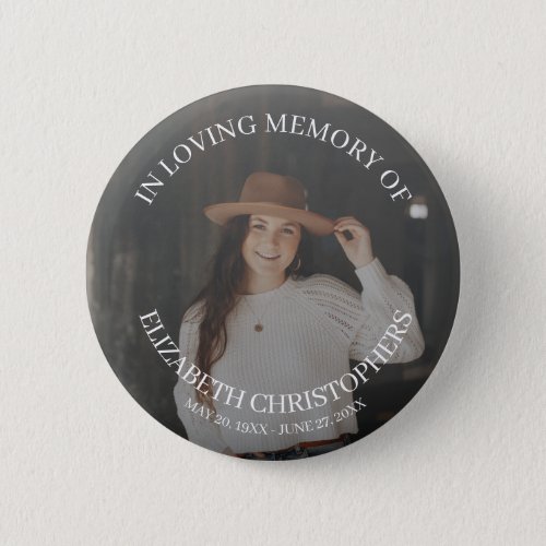 In Loving Memory Photo Funeral Memorial Button