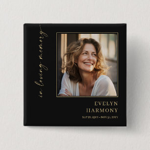 In Loving Memory Photo Funeral Memorial Button
