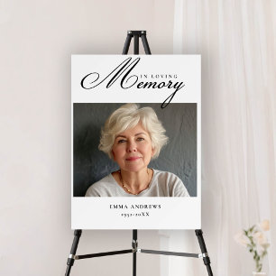 "In Loving Memory" Photo Funeral Memorial Foam Board