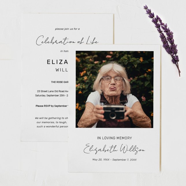 In Loving Memory | Photo Funeral Memorial Invitation (Creator Uploaded)