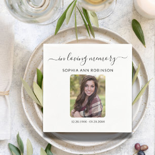 In Loving Memory Photo Funeral Memorial Napkins