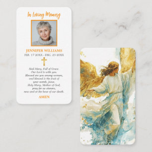 In Loving Memory Photo Funeral Memorial Prayer Business Card