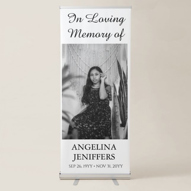 In Loving Memory Photo Funeral Memorial  Retractable Banner (Front)