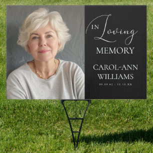 "In Loving Memory" Photo Funeral Memorial  Sign