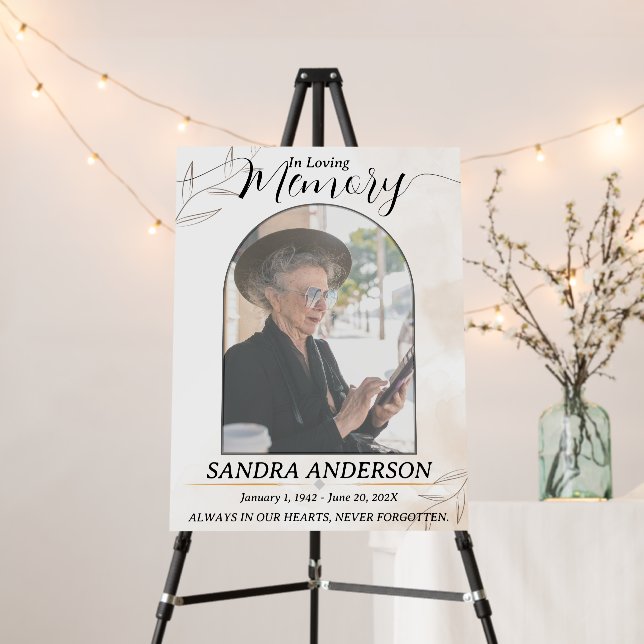 In Loving Memory Photo Funeral Memorial Sign (In Situ (Stand))