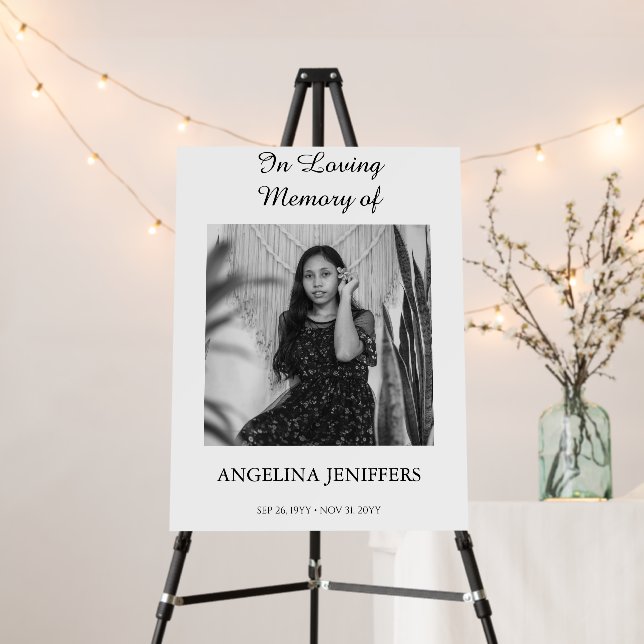 In Loving Memory Photo Funeral Memorial Sign (In Situ (Stand))