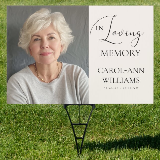 "In Loving Memory" Photo Funeral Memorial  Sign (Insitu)